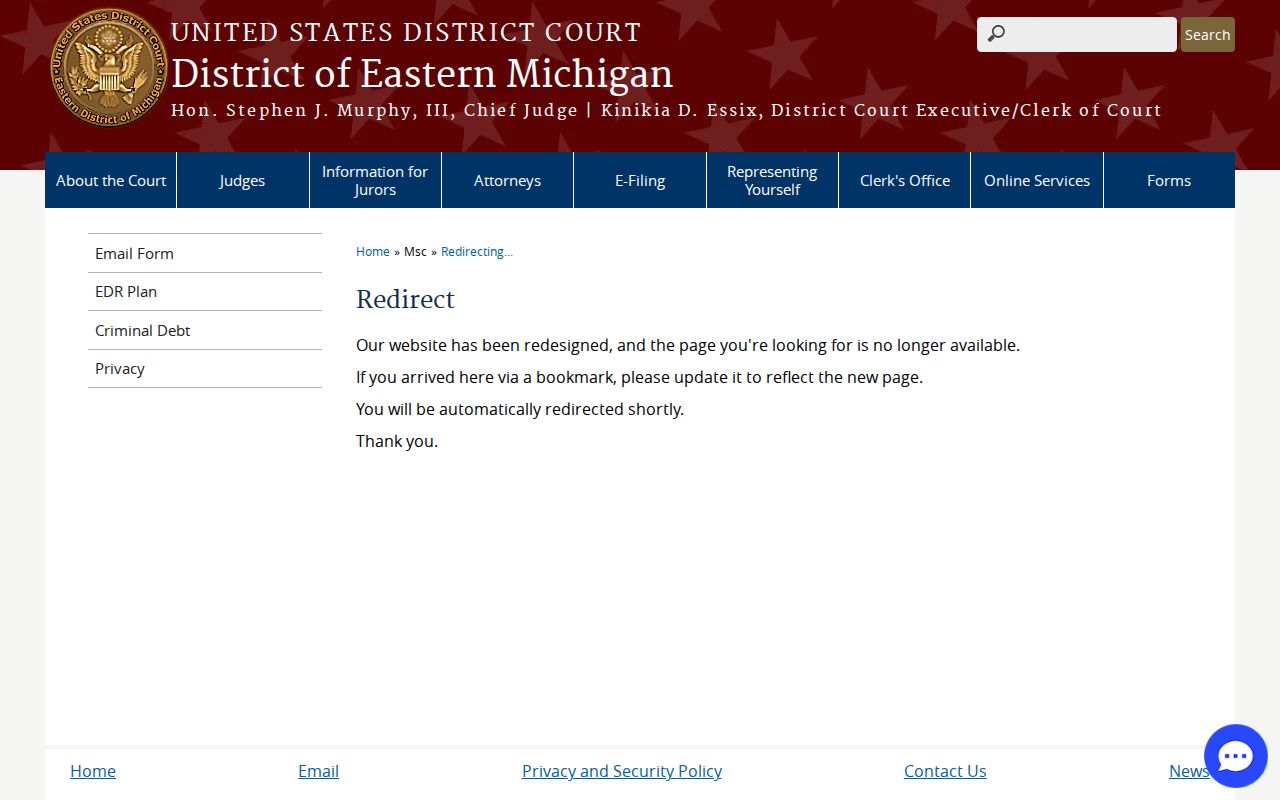 Alpena County court docket federal records route through Eastern District of Michigan